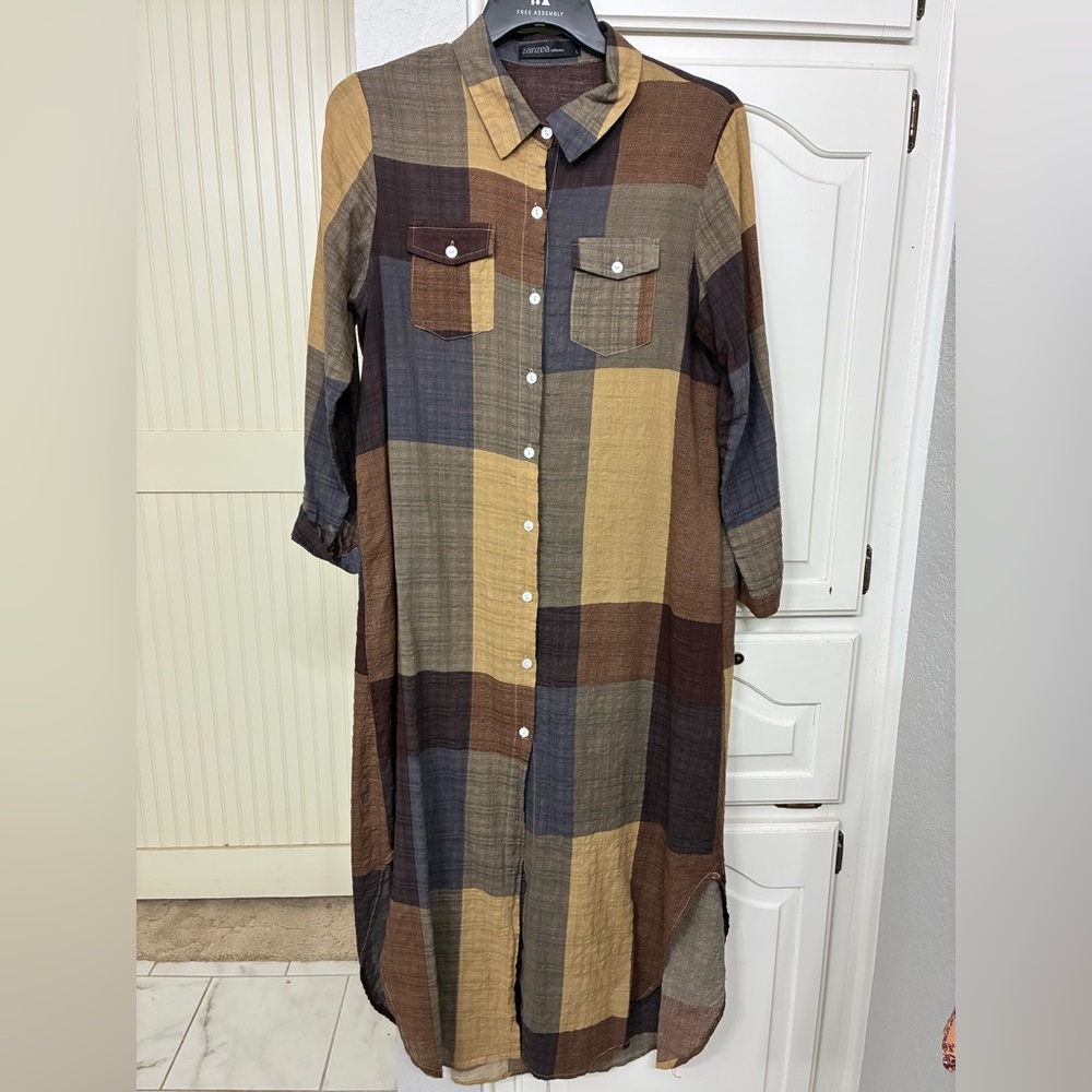 Zanzea Brown Tones Maxi Dress